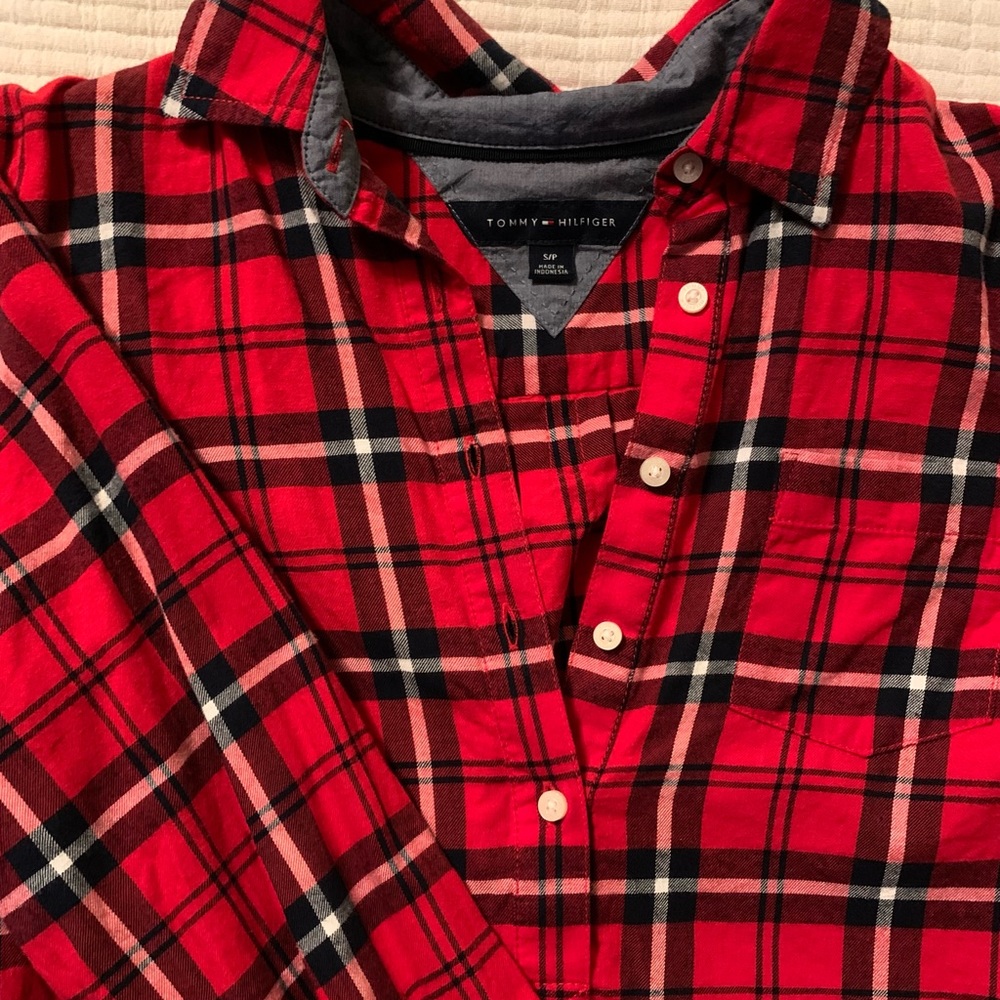 Tommy Hilfiger Red Plaid Shirt